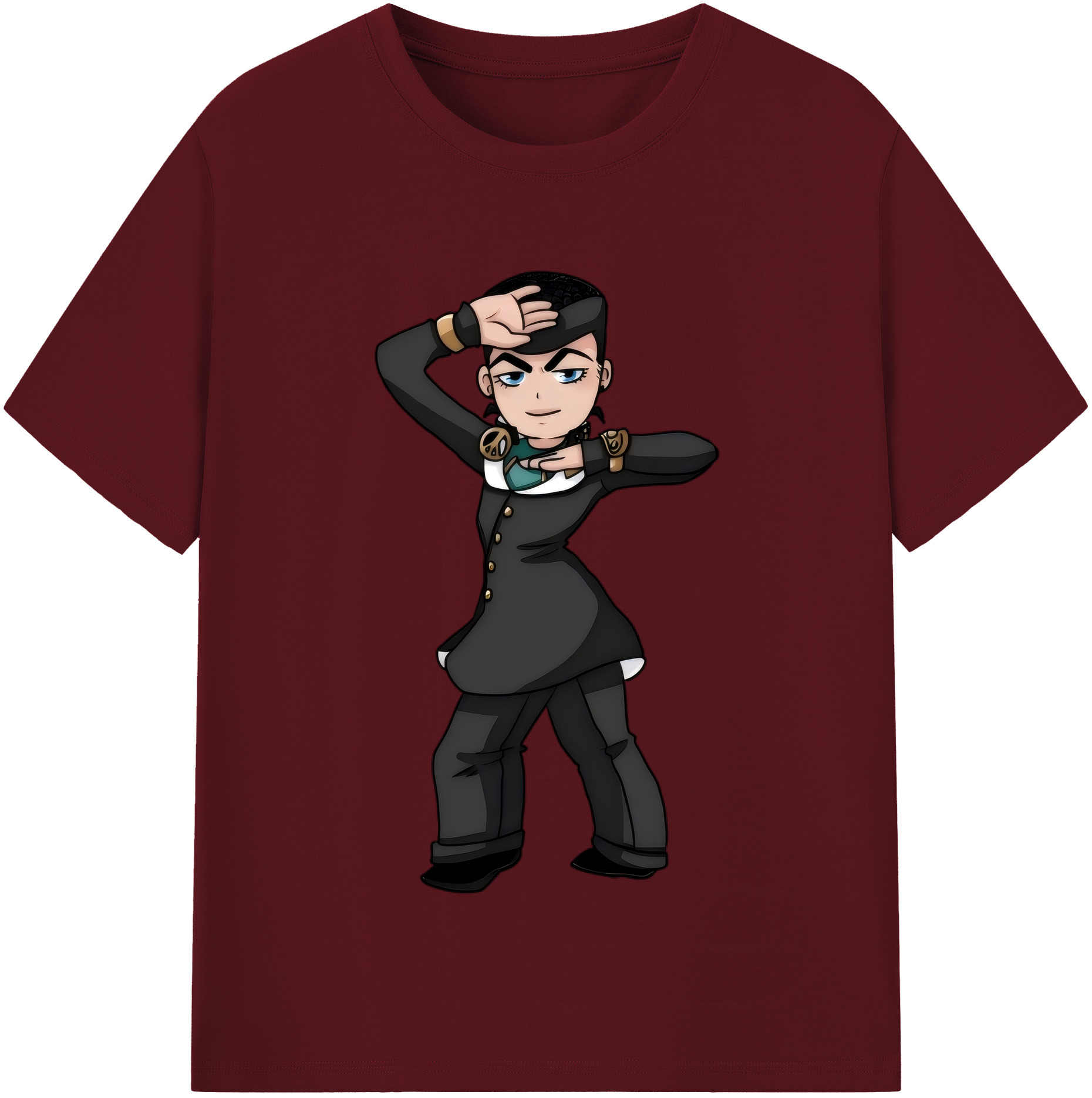 （画像用） ジョジョの奇妙な冒険 ひがしかた じょうすけ JoJo's Bizarre Adventure Higashikata Josuke 綿100％半袖Tシャツ（フロントプリント）